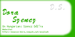 dora szencz business card